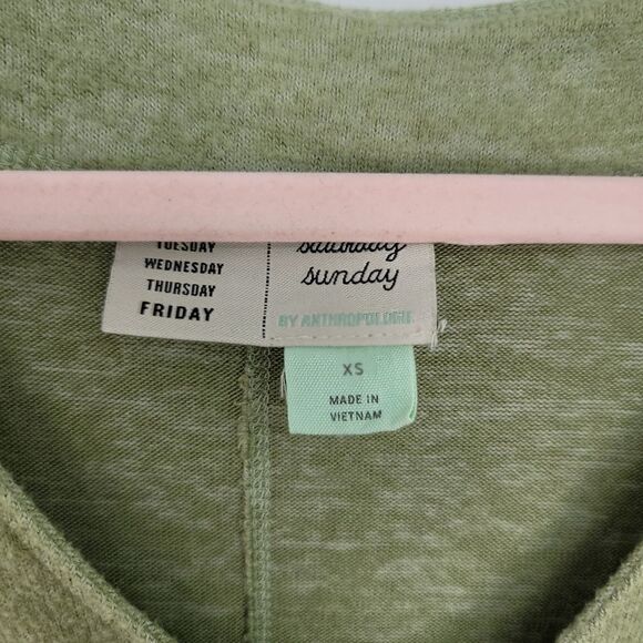Anthropologie Saturday Sunday green brushed fleece top - Picture 3 of 4